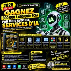 GAGNEZ 300 000 À 600 000+ FCFA PAR MOIS AVEC DES SERVICES D’IA